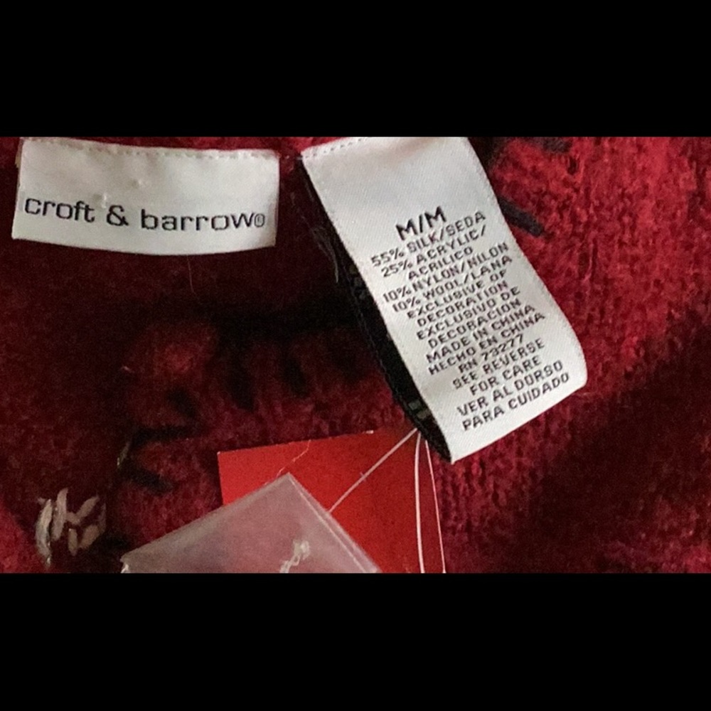 Brand new Christmas sweater, bright red size medium for those chili nights
